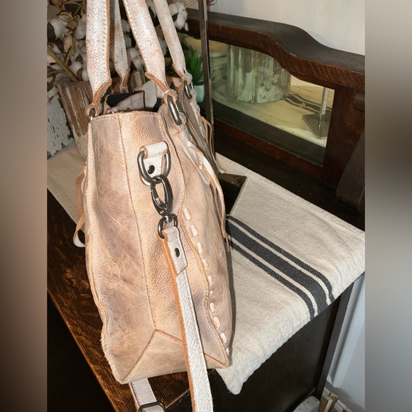 Bed Stu Rockababy Satchel Crossbody Shoulder Bag Icicle Rustic Nectar Lux $295 - Picture 5 of 14
